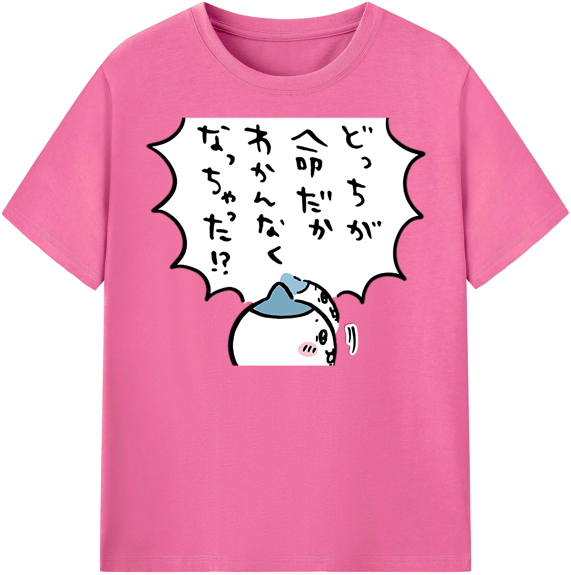 （画像用） ちいかわ ハチワレ Chii-kawa hachiware レディースカジュアルプリントTシャツ（綿100％）